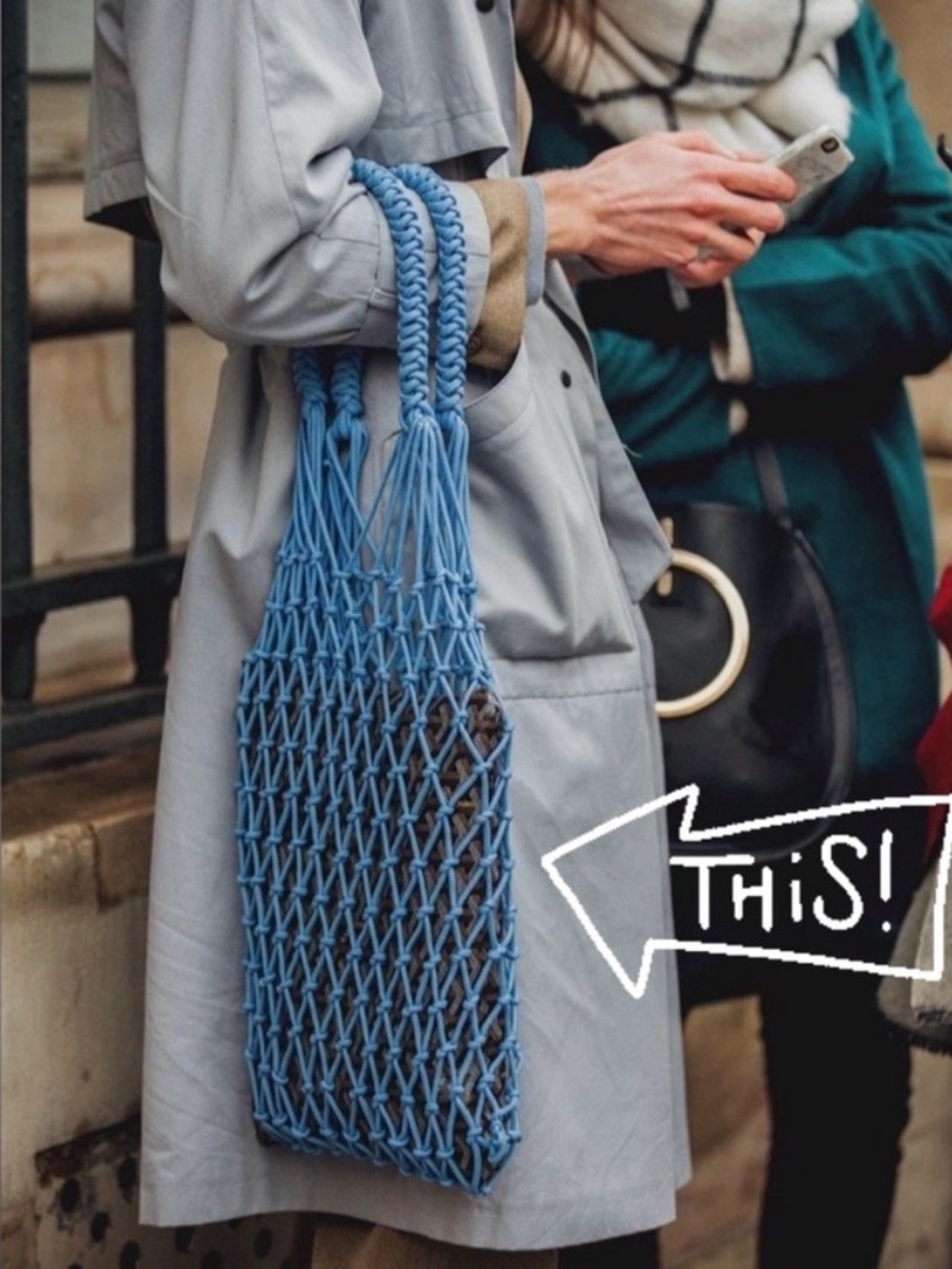 🄷&🄼 Conscious Exclusive Fishnet bag Blue